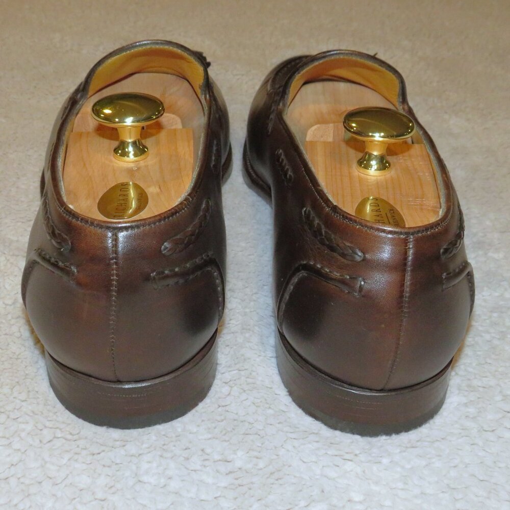 Edward Green Belgravia Dark Oak Antique Loafers 10.5 C NWB - Picture 7 of 15
